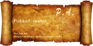 Pukkel Andor névjegykártya